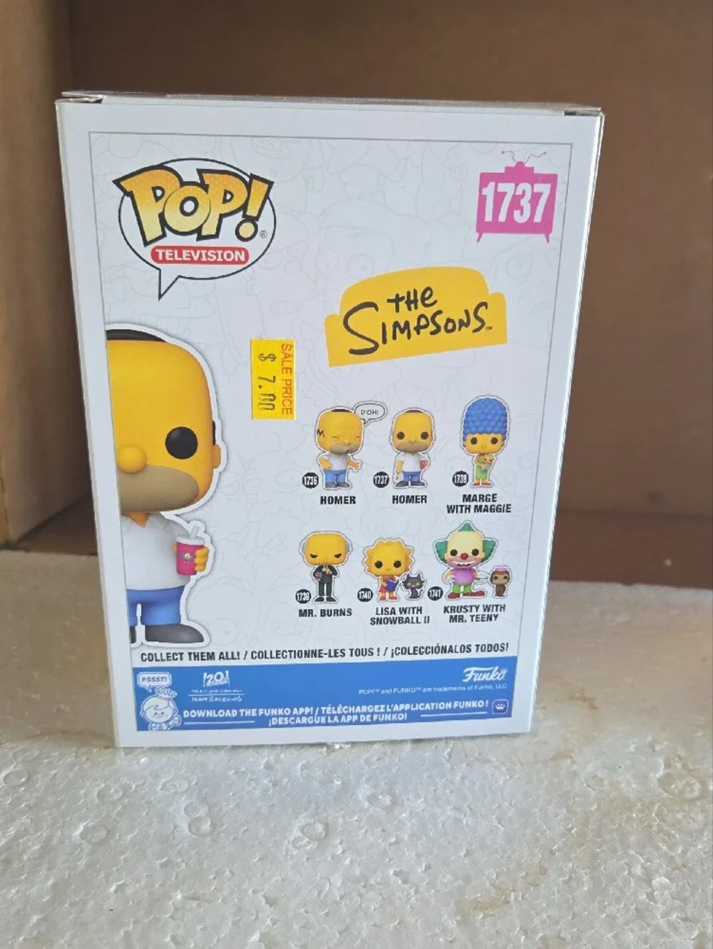 Funko Pop! The Simpsons Homer Figure in Yellow, White & Blue